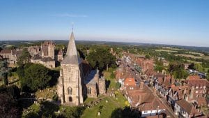 Aerial view of Mayfield looking over St. Dunstans and the High Street