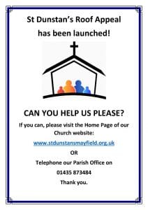 Poster for the launch of St. Dunstan's Church Roof Appeal